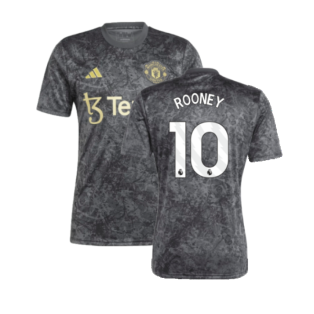2023-2024 Man Utd Pre-Match Shirt (Black) (Rooney 10)