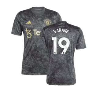 2023-2024 Man Utd Pre-Match Shirt (Black) (Varane 19)