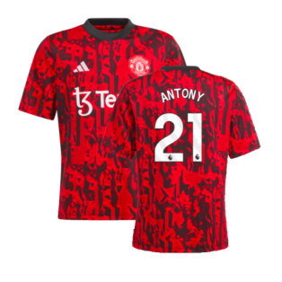 2023-2024 Man Utd Pre-Match Shirt (Red) - Kids (Antony 21)