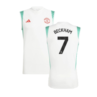 2023-2024 Man Utd Sleeveless Jersey (White) (Beckham 7)