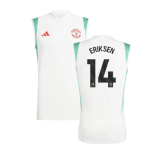 2023-2024 Man Utd Sleeveless Jersey (White) (Eriksen 14)