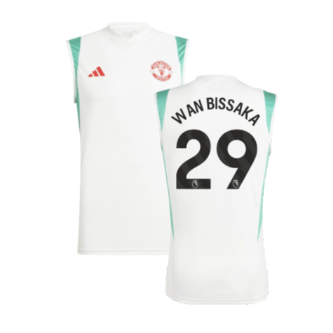 2023-2024 Man Utd Sleeveless Jersey (White) (Wan Bissaka 29)