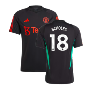 2023-2024 Man Utd Training Jersey (Black) (Scholes 18)