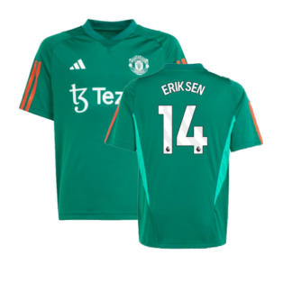 2023-2024 Man Utd Training Shirt (Green) - Kids (Eriksen 14)