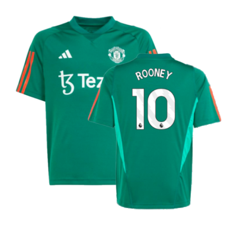 2023-2024 Man Utd Training Shirt (Green) - Kids (Rooney 10)