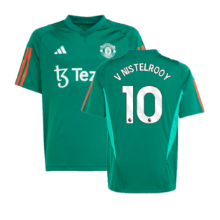 2023-2024 Man Utd Training Shirt (Green) - Kids (V Nistelrooy 10)