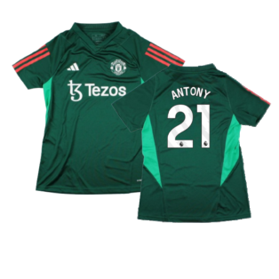 2023-2024 Man Utd Training Shirt (Green) - Ladies (Antony 21)