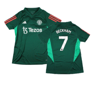 2023-2024 Man Utd Training Shirt (Green) - Ladies (Beckham 7)