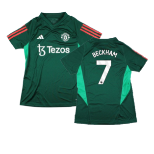 2023-2024 Man Utd Training Shirt (Green) - Ladies (Beckham 7)