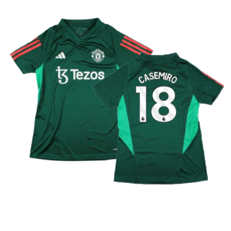 2023-2024 Man Utd Training Shirt (Green) - Ladies (Casemiro 18)
