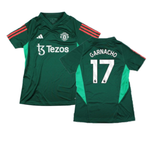 2023-2024 Man Utd Training Shirt (Green) - Ladies (Garnacho 17)
