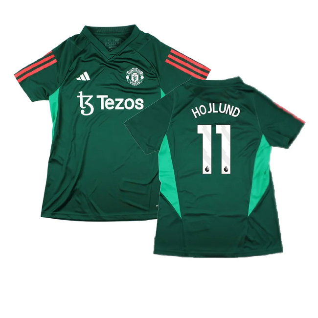 2023-2024 Man Utd Training Shirt (Green) - Ladies (Hojlund 11)