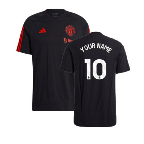 2023-2024 Man Utd Training Tee (Black) (Your Name)