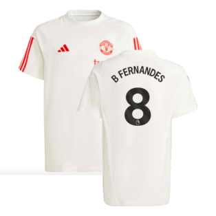 2023-2024 Man Utd Training Tee (White) - Kids (B Fernandes 8)