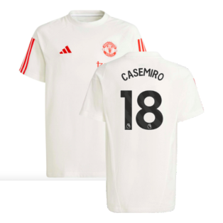 2023-2024 Man Utd Training Tee (White) - Kids (Casemiro 18)