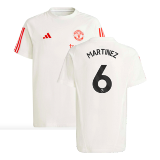 2023-2024 Man Utd Training Tee (White) - Kids (Martinez 6)