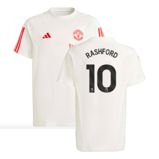 2023-2024 Man Utd Training Tee (White) - Kids (Rashford 10)