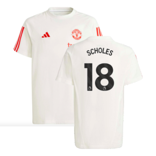 2023-2024 Man Utd Training Tee (White) - Kids (Scholes 18)