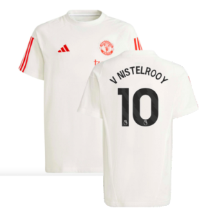 2023-2024 Man Utd Training Tee (White) - Kids (V Nistelrooy 10)