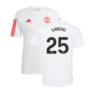 2023-2024 Man Utd Training Tee (White) (Sancho 25)