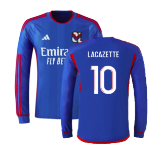 2023-2024 Olympique Lyon Long Sleeve Away Shirt (Lacazette 10)