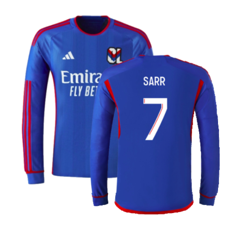 2023-2024 Olympique Lyon Long Sleeve Away Shirt (Sarr 7)