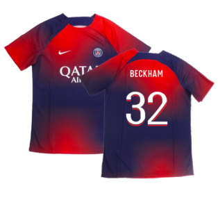 2023-2024 PSG Academy Pro Dri-FIT Pre-Match Shirt (Red) (Beckham 32)