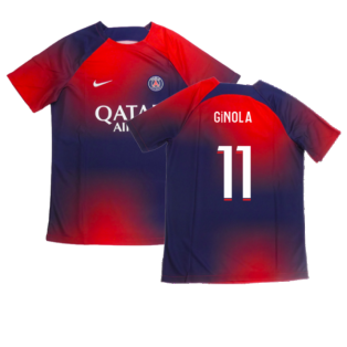 2023-2024 PSG Academy Pro Dri-FIT Pre-Match Shirt (Red) (Ginola 11)