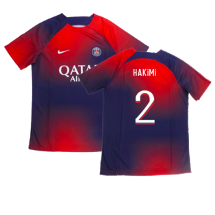 2023-2024 PSG Academy Pro Dri-FIT Pre-Match Shirt (Red) (Hakimi 2)