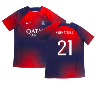 2023-2024 PSG Academy Pro Dri-FIT Pre-Match Shirt (Red) (Hernandez 21)