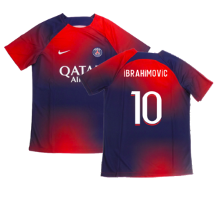 2023-2024 PSG Academy Pro Dri-FIT Pre-Match Shirt (Red) (Ibrahimovic 10)