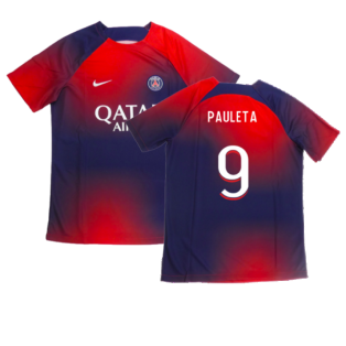 2023-2024 PSG Academy Pro Dri-FIT Pre-Match Shirt (Red) (Pauleta 9)
