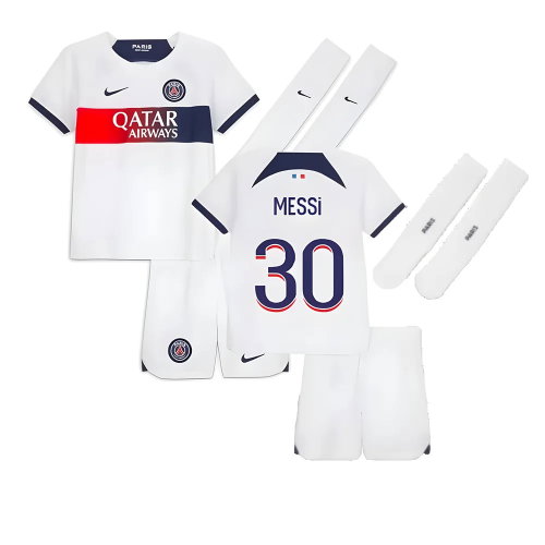 2023-2024 PSG Away Little Boys Mini Kit (Messi 30)