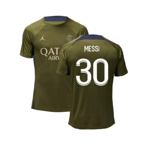 2023-2024 PSG Dri-Fit Strike Fourth Training Shirt (Green Hemp) (Messi 30)