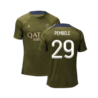 2023-2024 PSG Dri-Fit Strike Fourth Training Shirt (Green Hemp) (Pembele 29)