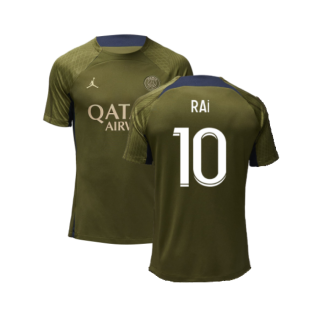 2023-2024 PSG Dri-Fit Strike Fourth Training Shirt (Green Hemp) (Rai 10)