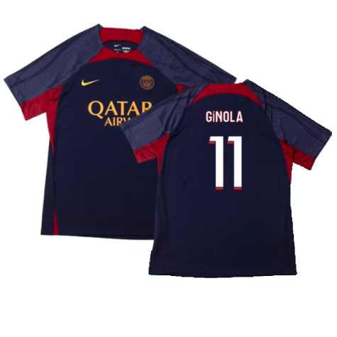 2023-2024 PSG Dri-Fit Strike Training Shirt (Navy) (Ginola 11)