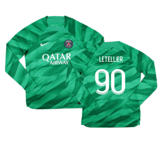 2023-2024 PSG Goalkeeper Long Sleeve Shirt (Green) (LETELLIER 90)