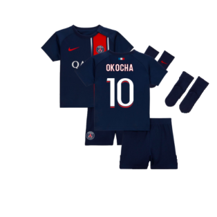2023-2024 PSG Home Infants Baby Kit (Okocha 10)