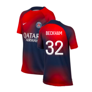 2023-2024 PSG Pre-Match Shirt (Midnight Navy) - Kids (Beckham 32)