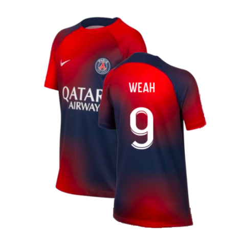 2023-2024 PSG Pre-Match Shirt (Midnight Navy) - Kids (Weah 9)