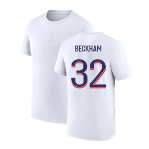 2023-2024 PSG Premium Essentials T-shirt (White) (Beckham 32)