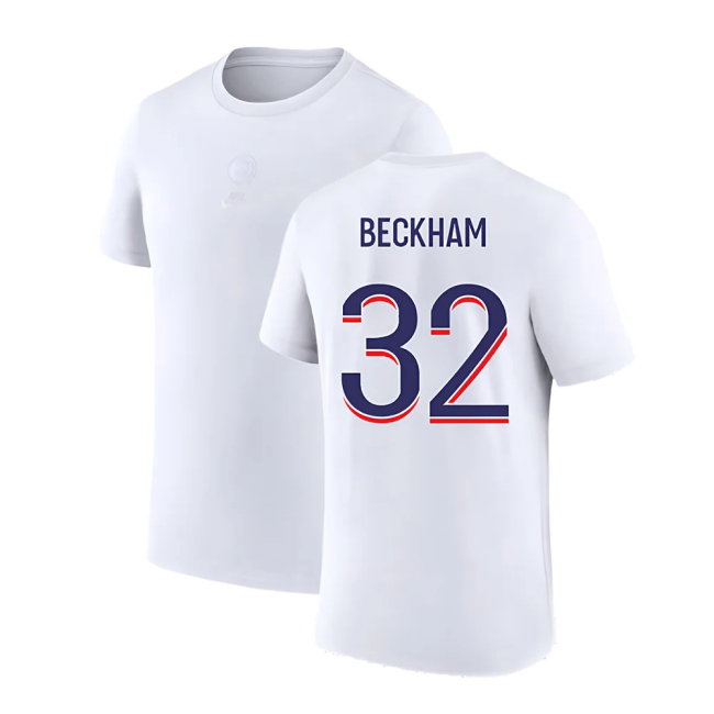 2023-2024 PSG Premium Essentials T-shirt (White) (Beckham 32)