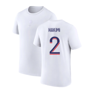 2023-2024 PSG Premium Essentials T-shirt (White) (Hakimi 2)