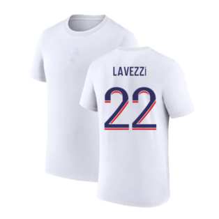 2023-2024 PSG Premium Essentials T-shirt (White) (Lavezzi 22)