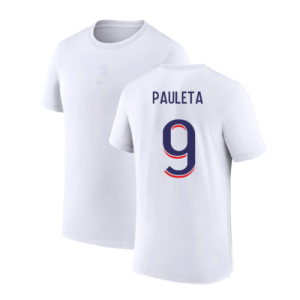 2023-2024 PSG Premium Essentials T-shirt (White) (Pauleta 9)