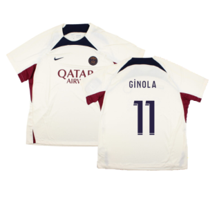 2023-2024 PSG Strike Dri-Fit Training Shirt (Cream) (Ginola 11)