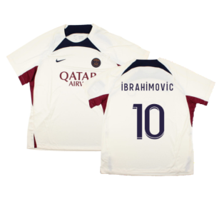 2023-2024 PSG Strike Dri-Fit Training Shirt (Cream) (Ibrahimovic 10)