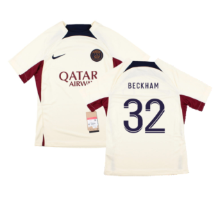 2023-2024 PSG Strike Dri-Fit Training Shirt (Cream) - Kids (Beckham 32)