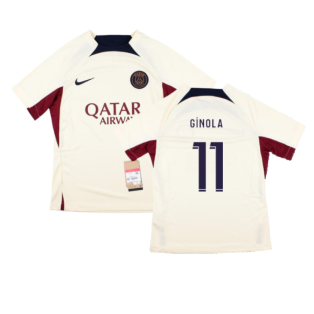 2023-2024 PSG Strike Dri-Fit Training Shirt (Cream) - Kids (Ginola 11)
